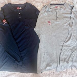 Dri Fire Men's Long Sleeve Base Layer Two Henley MD-T Blue Gray Fire Resistant